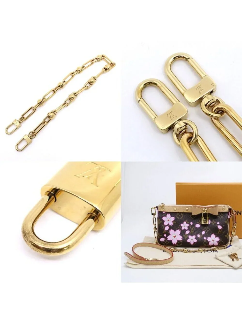 Louis Vuitton LV TM Pochette Ascending Soir Monogram Cherry Blossom GD Handbag